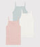 Confezione da 3 canottiere bambina con spalline in cotone a pois variante 1
