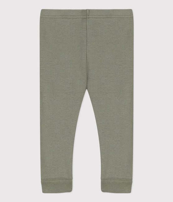 Leggins per bebè in cotone tinta unita verde MARECAGE