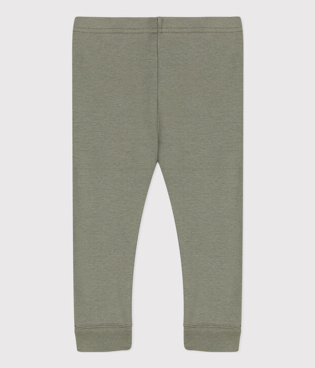 Leggins per beb&egrave; in cotone tinta unita verde