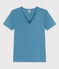 T-shirt L'ICONIQUE scollo a V in cotone donna blu LAVIS