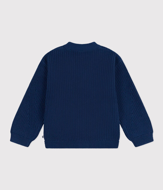 Cardigan a costa inglese in cotone bambina blu INCOGNITO