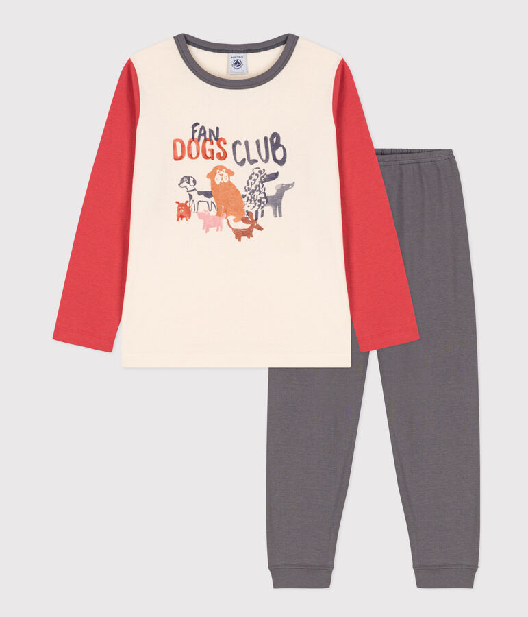 Pigiama bambino unisex in cotone grigio/multicolore