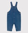 Salopette neonato in denim ed elastan a gamba lunga blu BLEU DELAVE