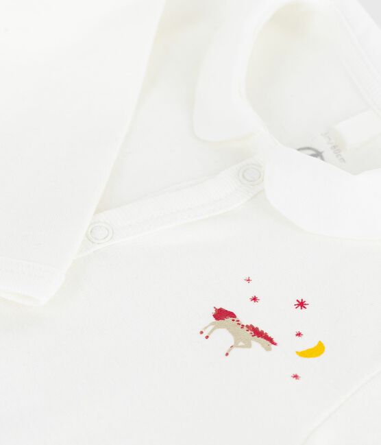 Pigiama senza piedini in cotone tinta unita neonato bianco MARSHMALLOW