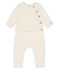 Completo due pezzi bebè in cotone, lana merino e poliestere bianco MARSHMALLOW
