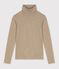 Dolcevita in cotone tinta unita donna beige