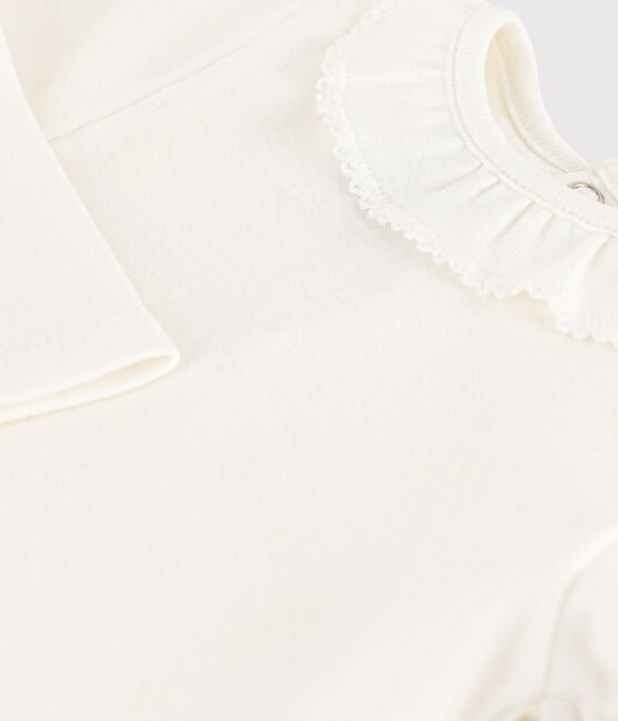 Body in cotone a manica lunga bebè con colletto bianco MARSHMALLOW