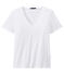 T-shirt donna con SCOLLO A V in jersey leggero bianco ECUME