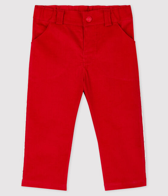 Pantalone in velluto bebè. rosso TERKUIT