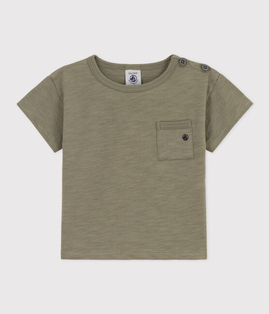 T-shirt a maniche corte bebè in jersey fiammato verde MARECAGE