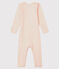 Body lungo a righe bebè in lana e cotone rosa CHARME/bianco MARSHMALLOW