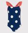 Costume intero bambina a pois blu MEDIEVAL/bianco MARSHMALLOW