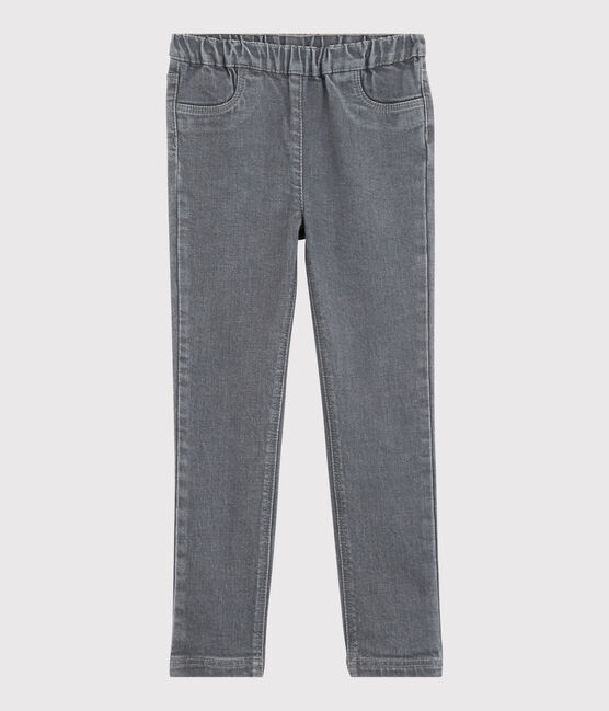 Pantaloni slim in denim bambina grigio GRIS FONCE/ DARK GREY