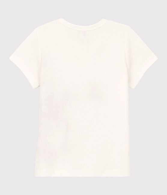 T-shirt a maniche corte in cotone bambina bianco MARSHMALLOW/rosso TERKUIT