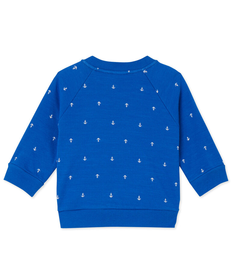 Cardigan b&eacute;b&eacute; gar&ccedil;on en tubique blu/bianco