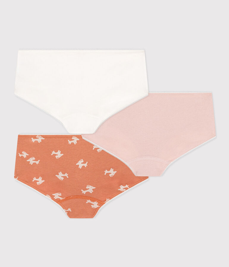 Confezione da 3 shorty bambina in cotone motivo cane multicolore