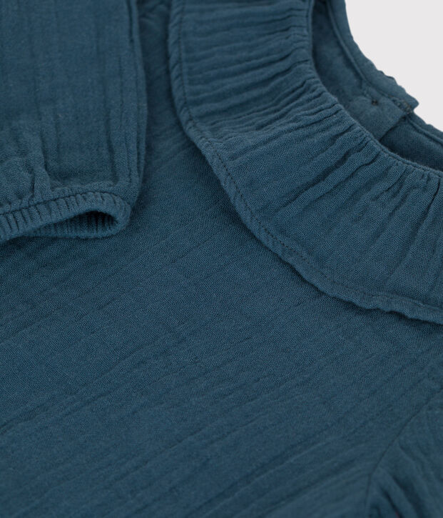 Blusa a maniche lunghe in garza di cotone per neonati grigio