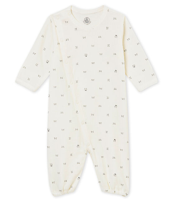 Combisac per bebé unisex in tubique stampato bianco MARSHMALLOW/nero NOIR