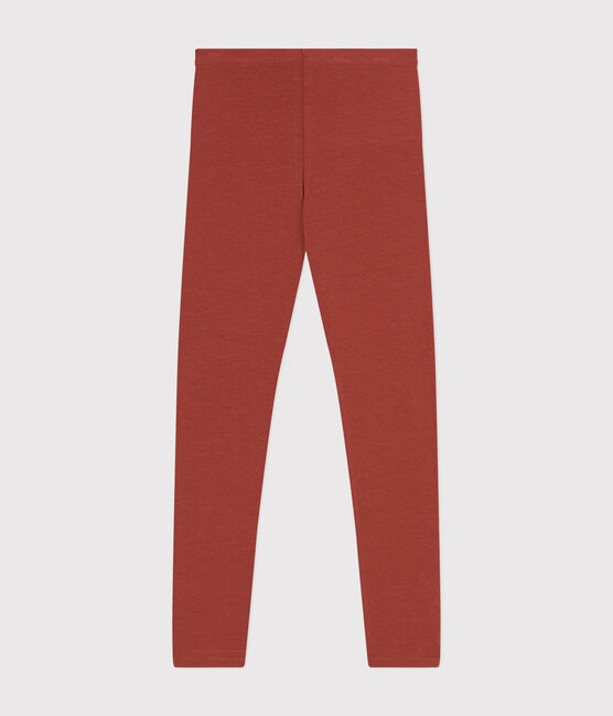 Jeggings bambina in jersey elasticizzato marrone FAMEUX