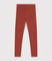 Jeggings bambina in jersey elasticizzato marrone FAMEUX