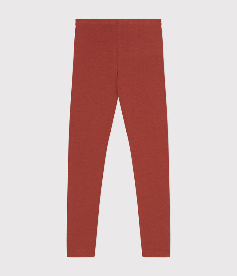 Jeggings bambina in jersey elasticizzato marrone