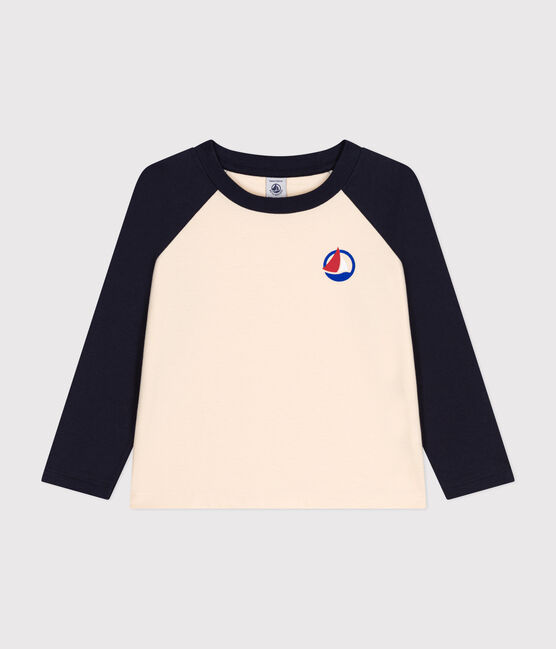 T-shirt a maniche lunghe in jersey sottile bambino bianco AVALANCHE/blu SMOKING