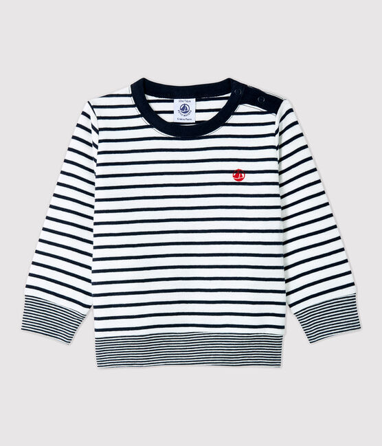 Tee-shirt in cotone bebè. bianco MARSHMALLOW/blu SMOKING