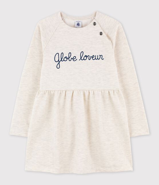 Abito bambina a maniche lunghe in molleton beige MONTELIMAR CHINE