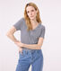 T-shirt L'Iconique scollo a V in cotone a righe donna