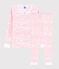 Pigiama snugfit fantasia onde rosa bambina in cotone bianco MARSHMALLOW/rosa GRETEL