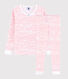 Pigiama snugfit fantasia onde rosa bambina in cotone
