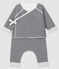 Completo 3 pezzi da neonato in tubique blu SMOKING/bianco MARSHMALLOW
