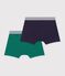 Set di boxer in cotone ed elastan tinta unita bambino multicolore