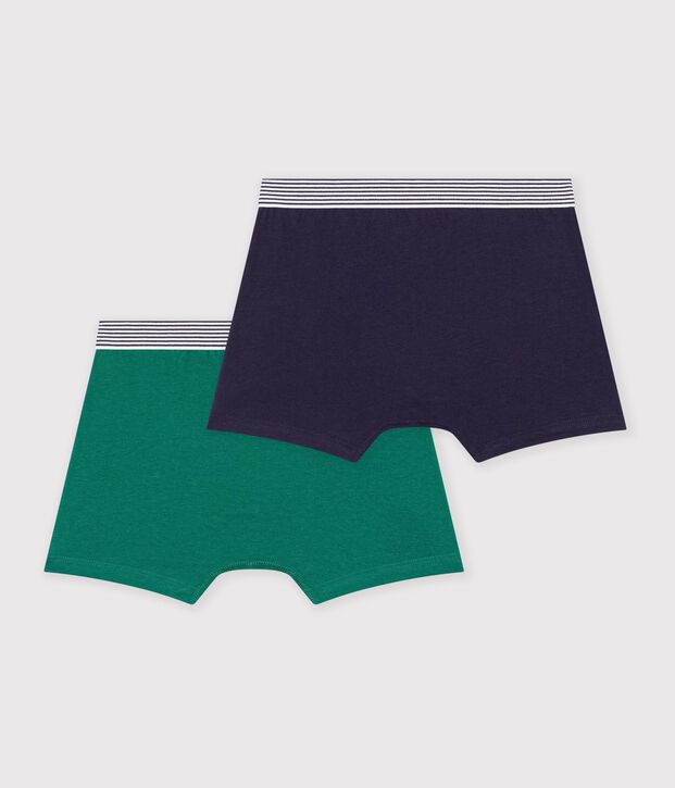 Set di boxer in cotone ed elastan tinta unita bambino multicolore
