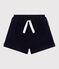 Short bambina in velluto tinta unita blu SMOKING