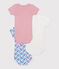 Set da 3 body a maniche corte in cotone a fiori neonato variante 1