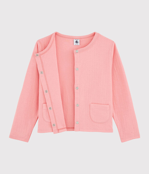 Cardigan in tubique bambina rosa