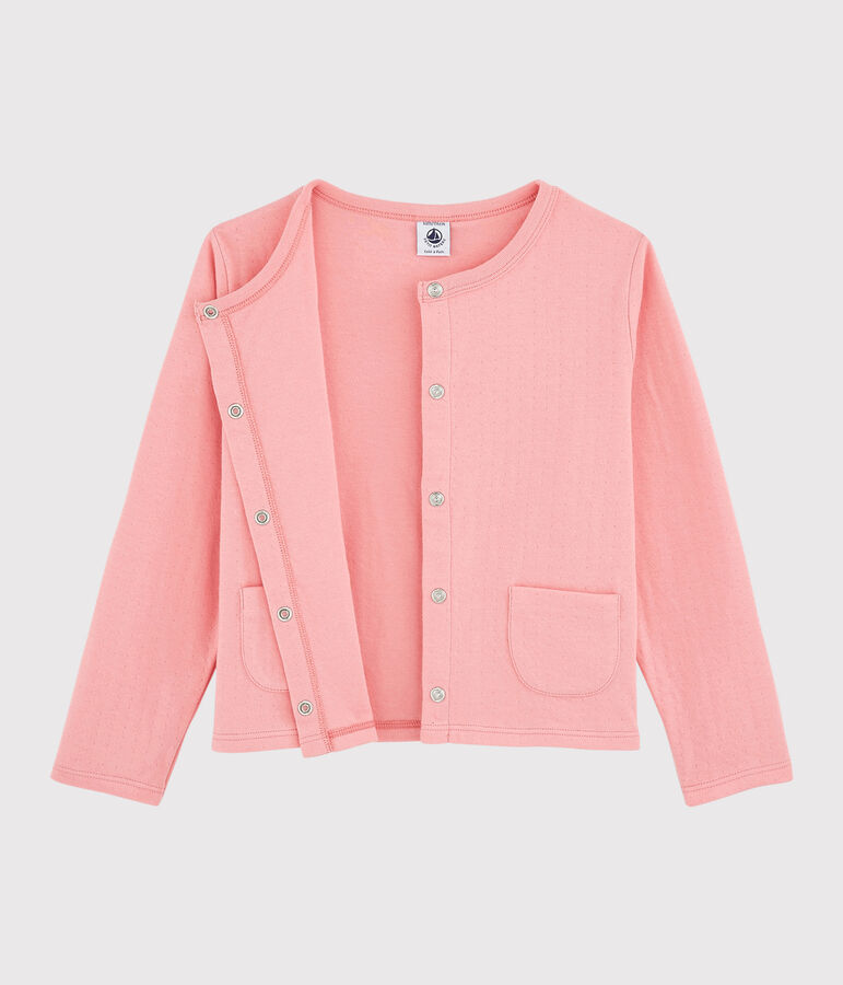 Cardigan in tubique bambina rosa