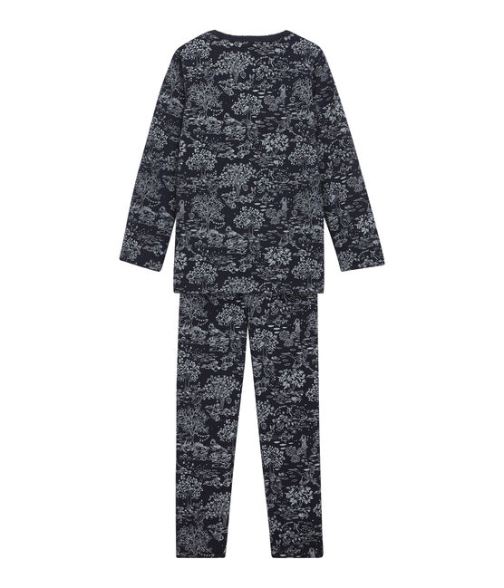 Pigiama per bambina blu SMOKING/bianco ECUME