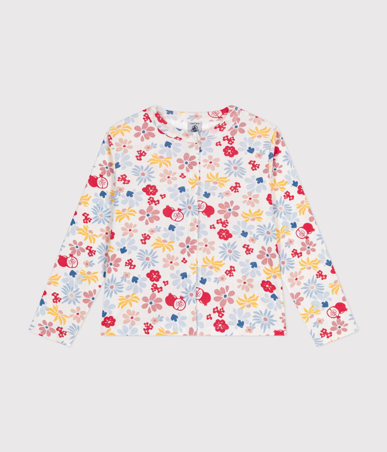 Cardigan in tessuto a costine bambina bianco/multicolore