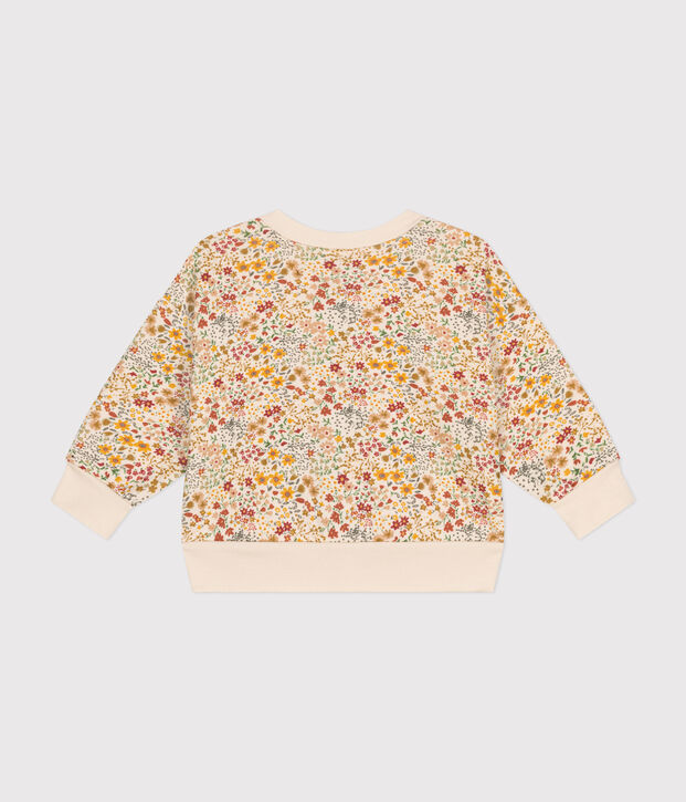 Cardigan in tubique trapuntato neonato ecru/multicolore