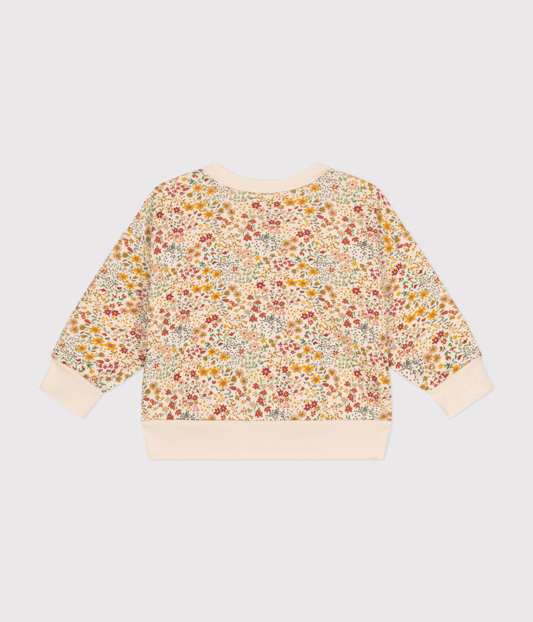 Cardigan in tubique trapuntato neonato ecru/multicolore