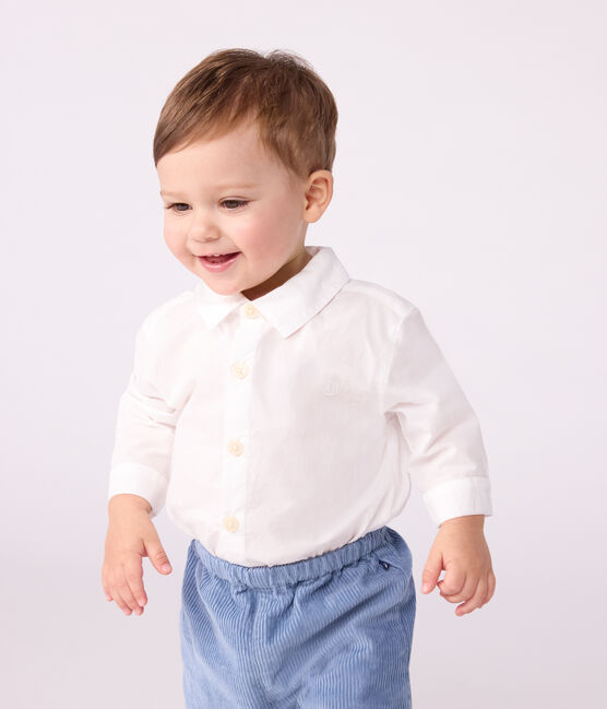 Camicia in cotone tinta unita neonato bianco ECUME