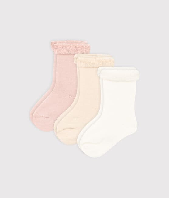 Set da 3 paia di calzini neonato in maglia tinta unita variante 1