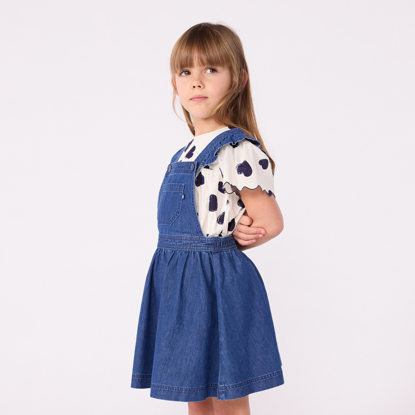 Camicetta In Cotone Petit Bateau Per Bambina - Maniche Corte, Design Traforato, Colletto Elegante - Foto 3