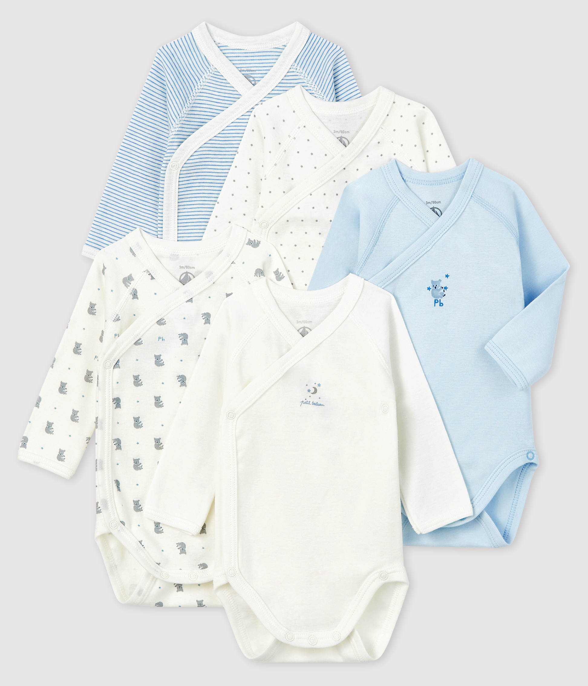 Next 5 Body Neonato Manica Lunga Cotone Morbido | Neutro 1 Mese