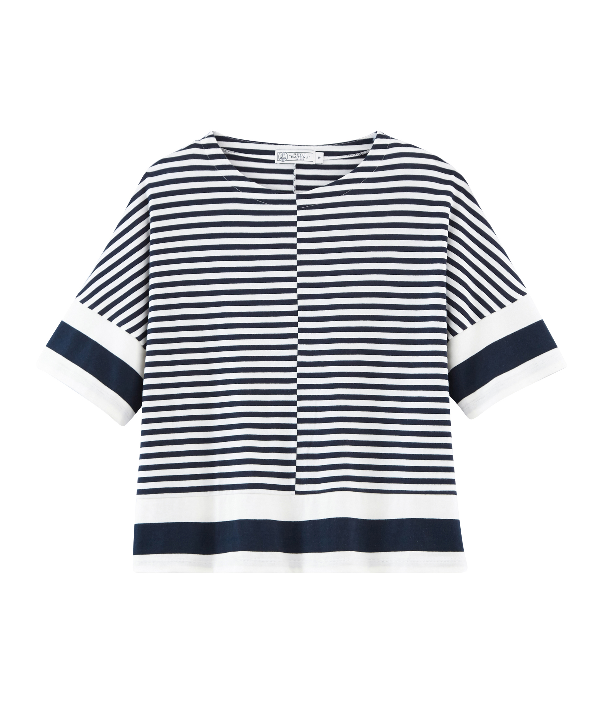 Petit Bateau - T-shirt a maniche corte in cotone organico con stampa ocean - Ecru