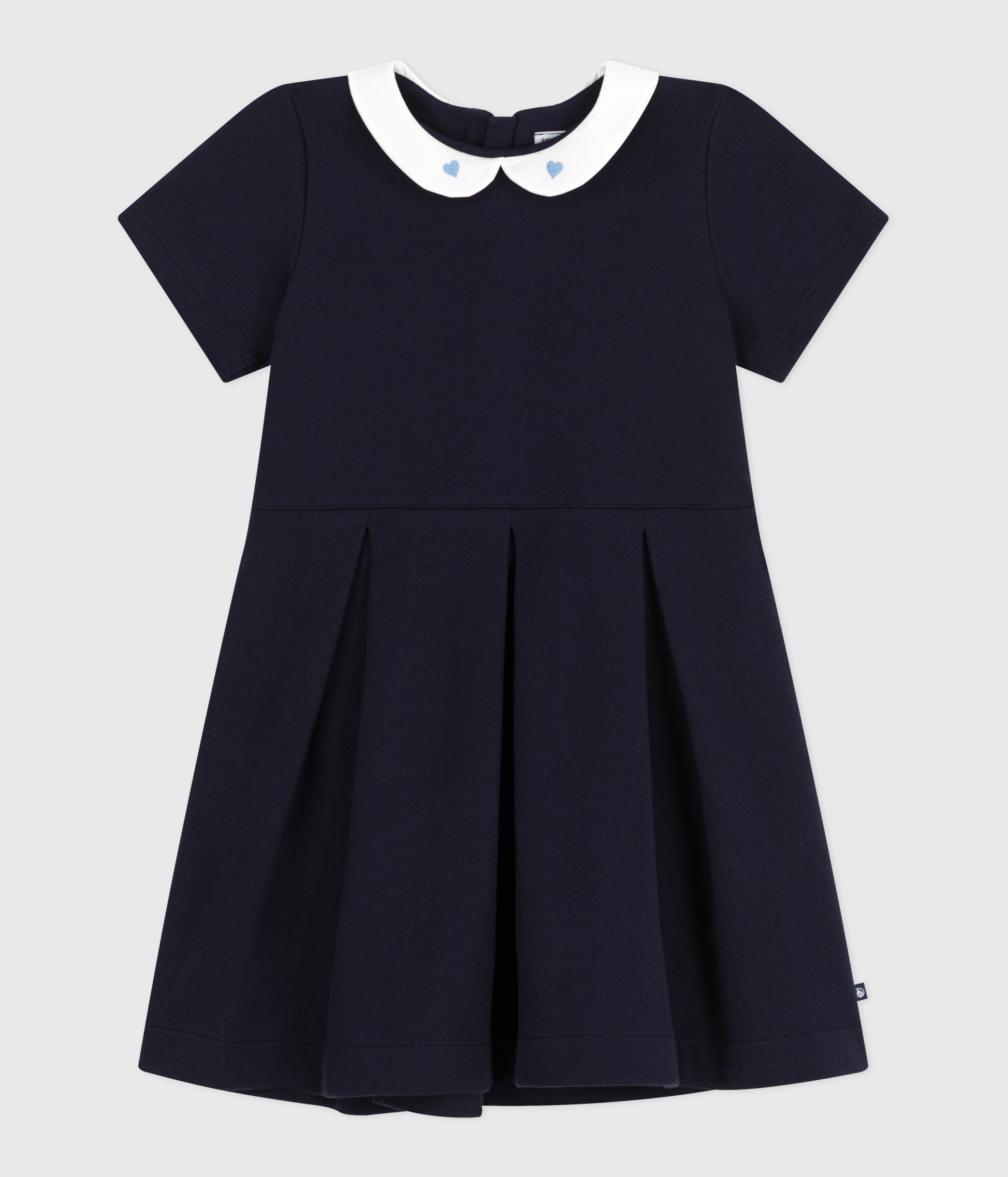 Abito Estivo In Denim Per Bambina Con Stampa Floreale - Maniche Corte, Gonna A A, Blu Navy, Taglie 100-150 Cm - 5