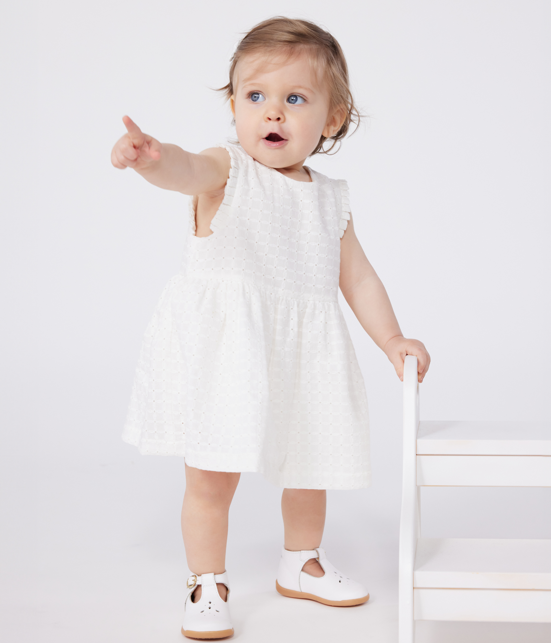 Taufoutfit Per Bambino Maniche Lunghe Bianco – Completo Battesimo In Puro Cotone Con Ricamo Piccione E Papillon (0-24 Mesi)