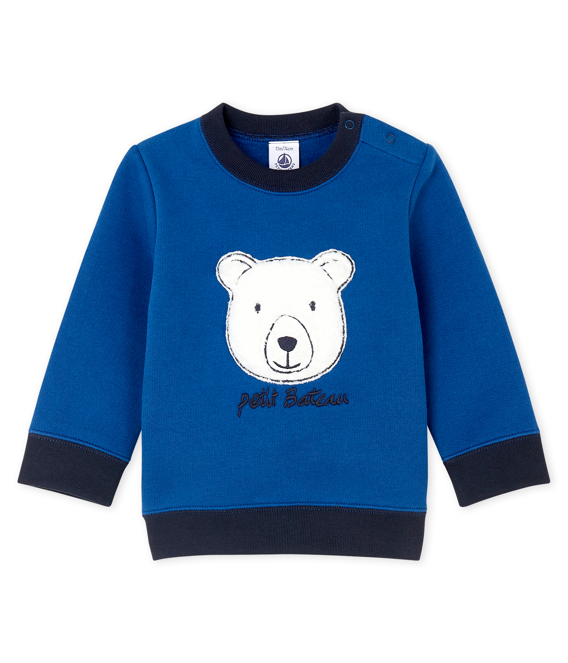 Felpa Petit Bateau Bimbo - Marshmallow/Smoking, Cotone Morbido, Lavabile In Lavatrice - Foto 11